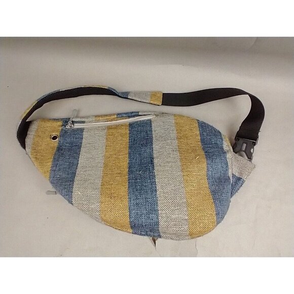 Kamo Unisex Slingbag Crossbody Backpack Multipurpose Lightweight Canvas Striped - Picture 2 of 6